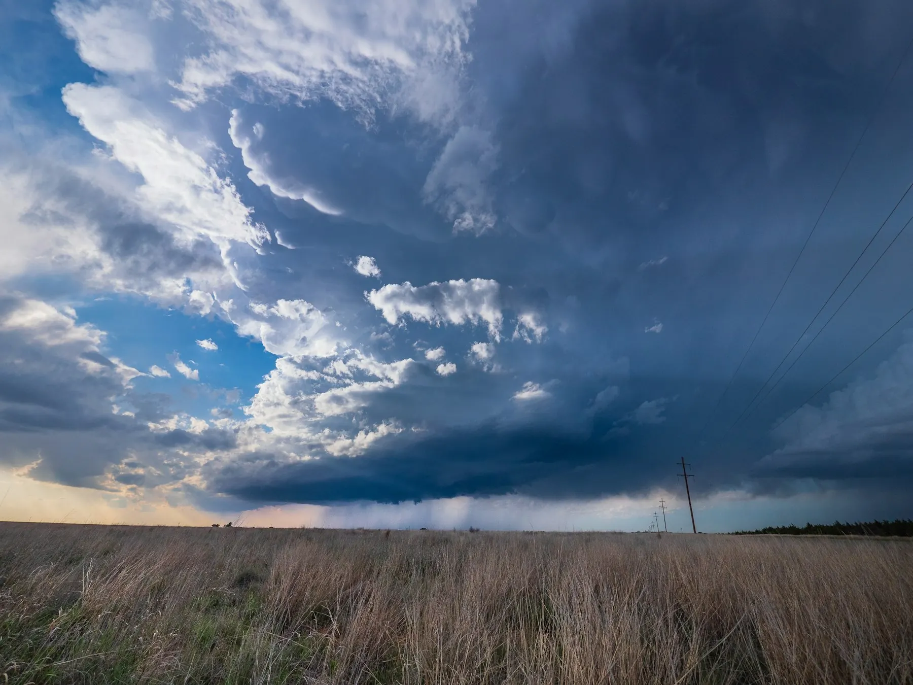 Storm clouds building over the open plains of the Texas Panhandle